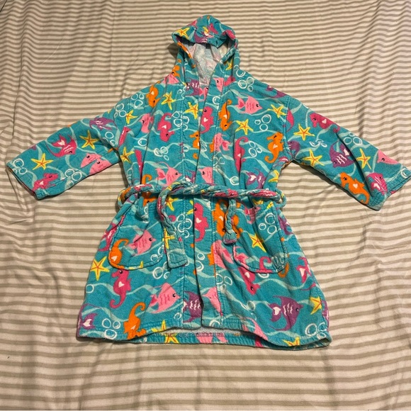 St. Eve Swim Robe Cover Up Starfish Seahorses Angelfish GUC - Picture 1 of 4